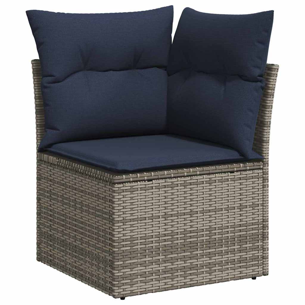 Garten Essgruppe mit Kissen 11 pcs Grau und Marineblau