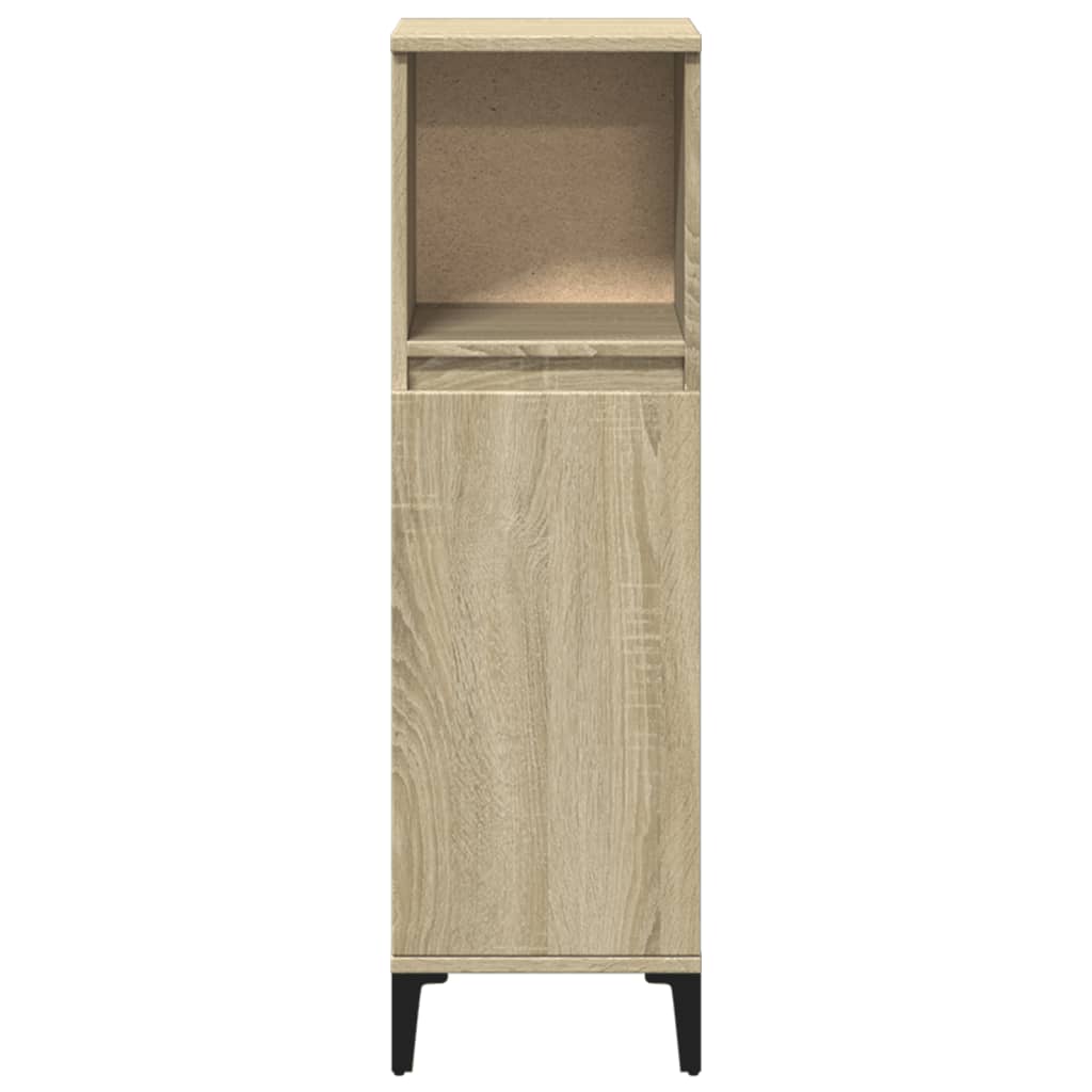 Badschrank Weiß 30x30x100 cm Holzwerkstoff
