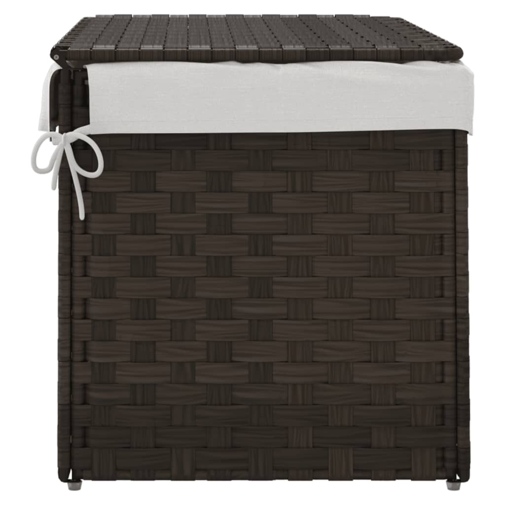 Wäschekorb mit Deckel 55,5x35x34 cm Poly Rattan