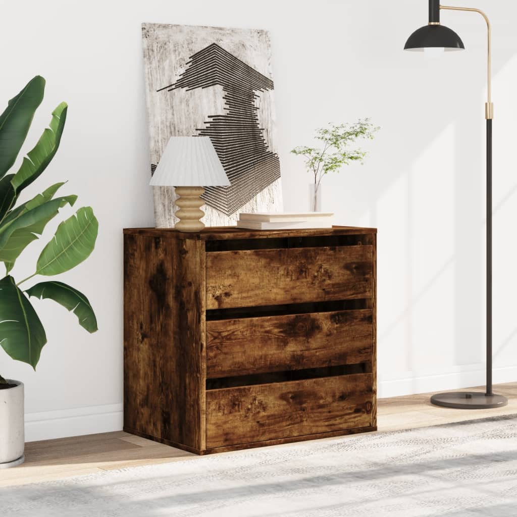 Schubladenschrank Schwarz Eichen-Optik 41 x 40 x 58 cm