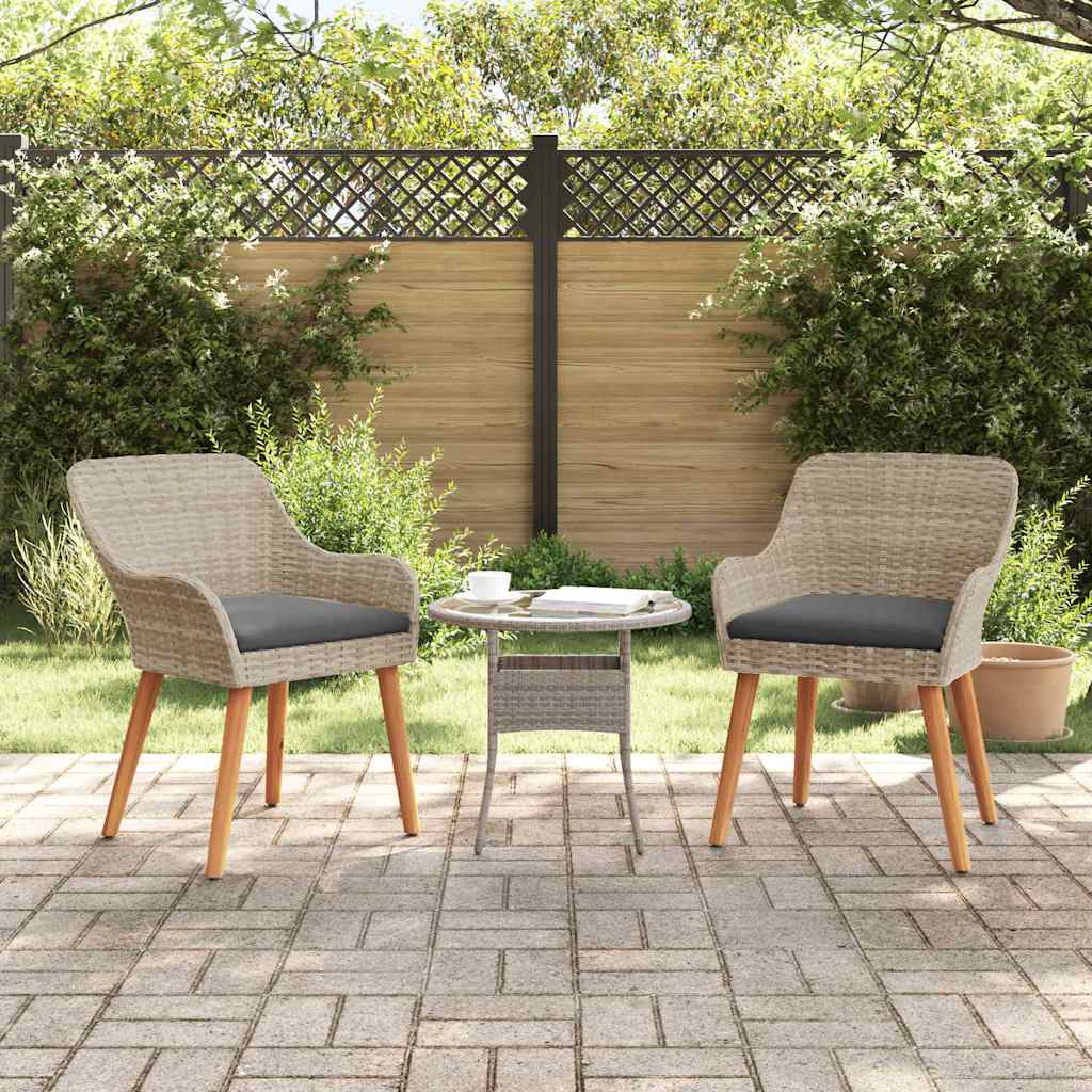 Gartenstuhl 2 pcs Schwarz 62,5 x 55 x 82 cm Poly-Rattan