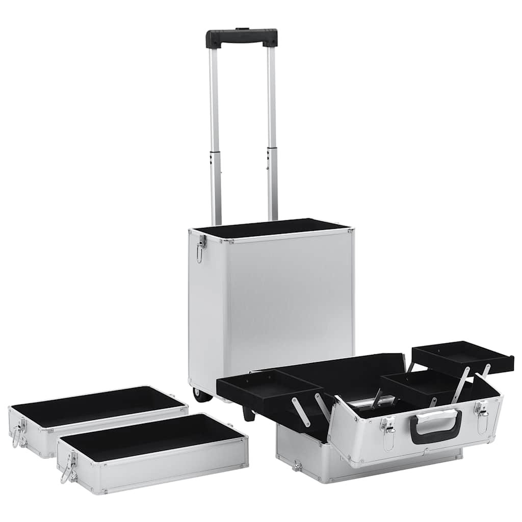 Kosmetikkoffer Aluminium Silbern