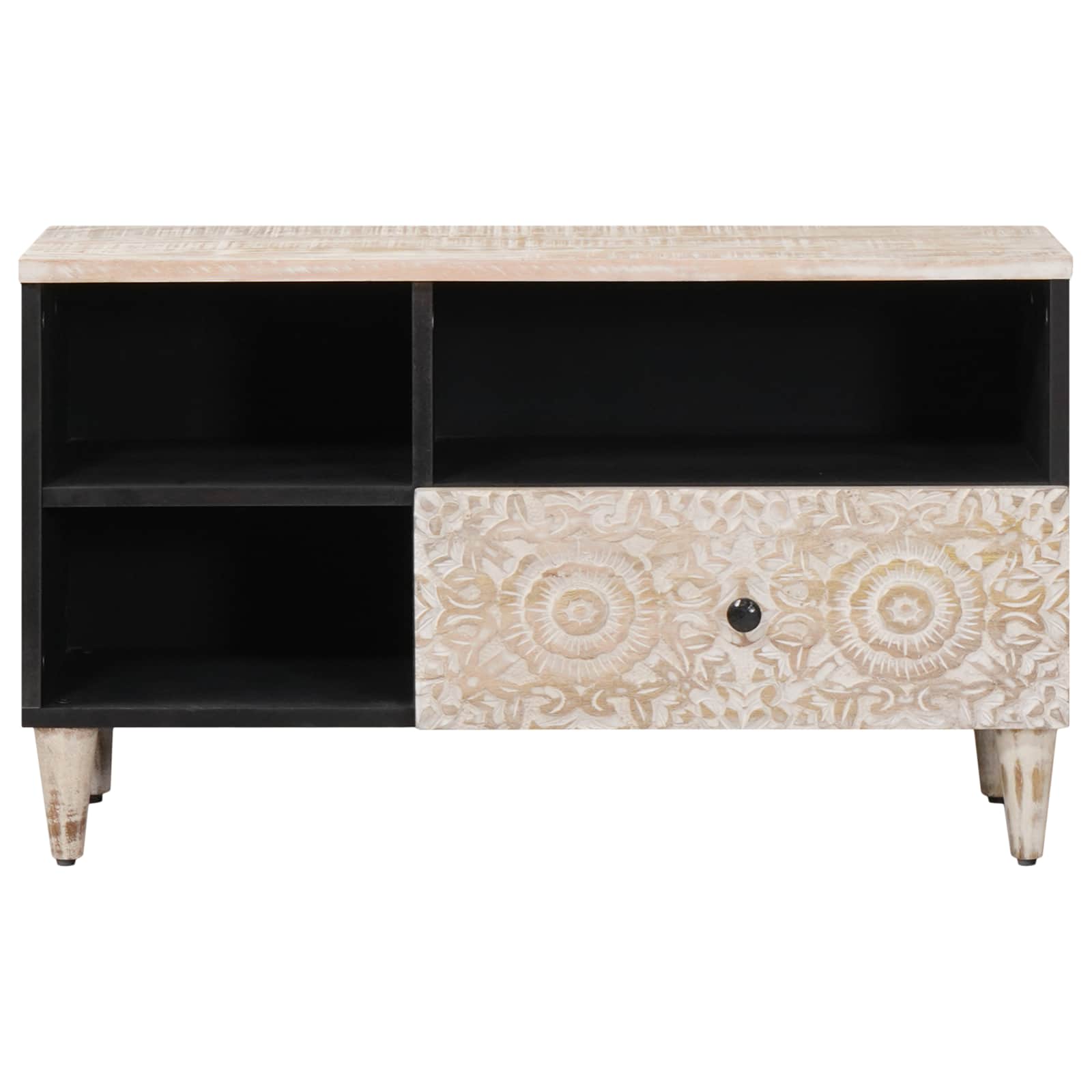 TV-Schränk mit Regal Braun 80 x 33,5 x 46 cm Massivholz Mango