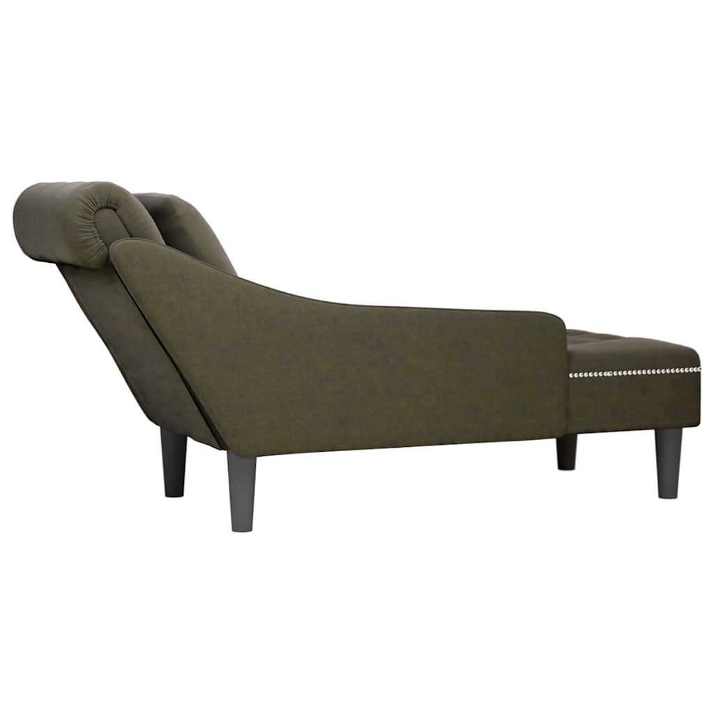 Chaiselongue mit Kissen und Rechter Armlehne Braun Kunstleder