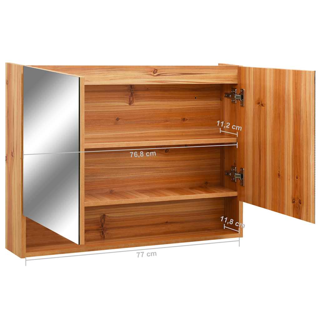 LED-Bad-Spiegelschrank Weiß 80x15x60 cm MDF