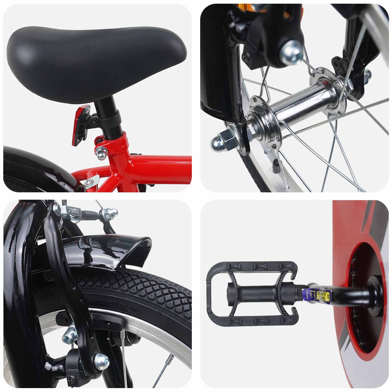 Kinderfahrrad 12 Zoll für 2-4 Jahre alt Schwarz