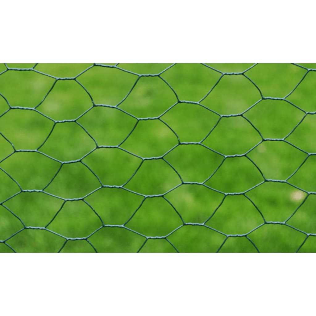 Maschendrahtzaun Verzinkter Stahl Hexagon 1×25 m Silbern