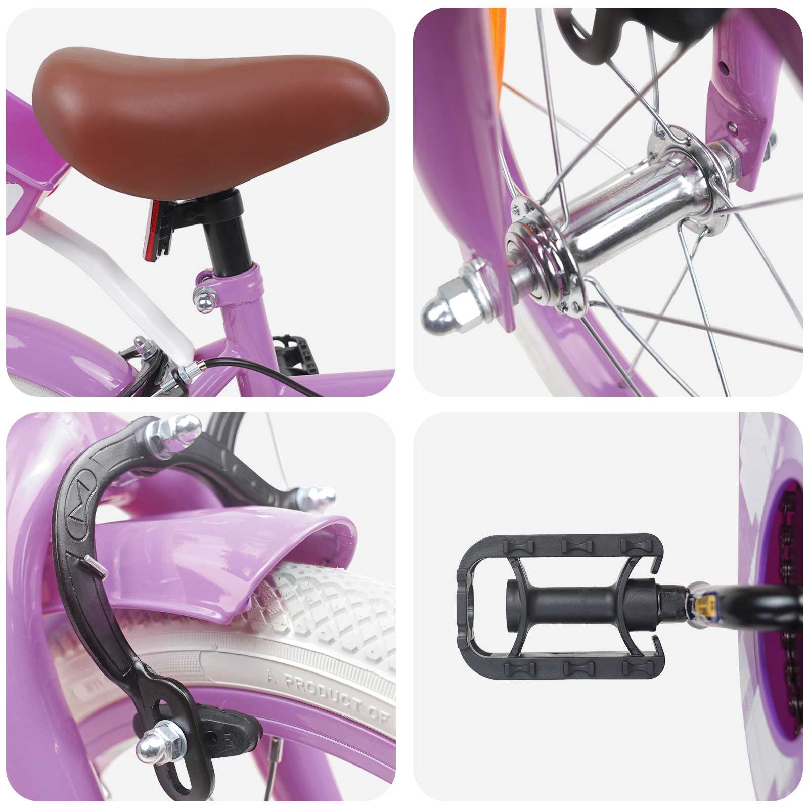 Kinderfahrrad 12 Zoll für 2-4 Jahre alt Hellrosa
