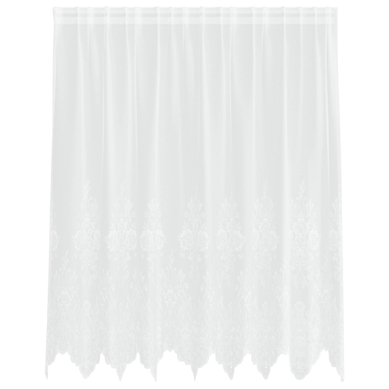 Spitzenvorhang mit Vorhängen Floral Weiß 80 x 150 cm Polyester