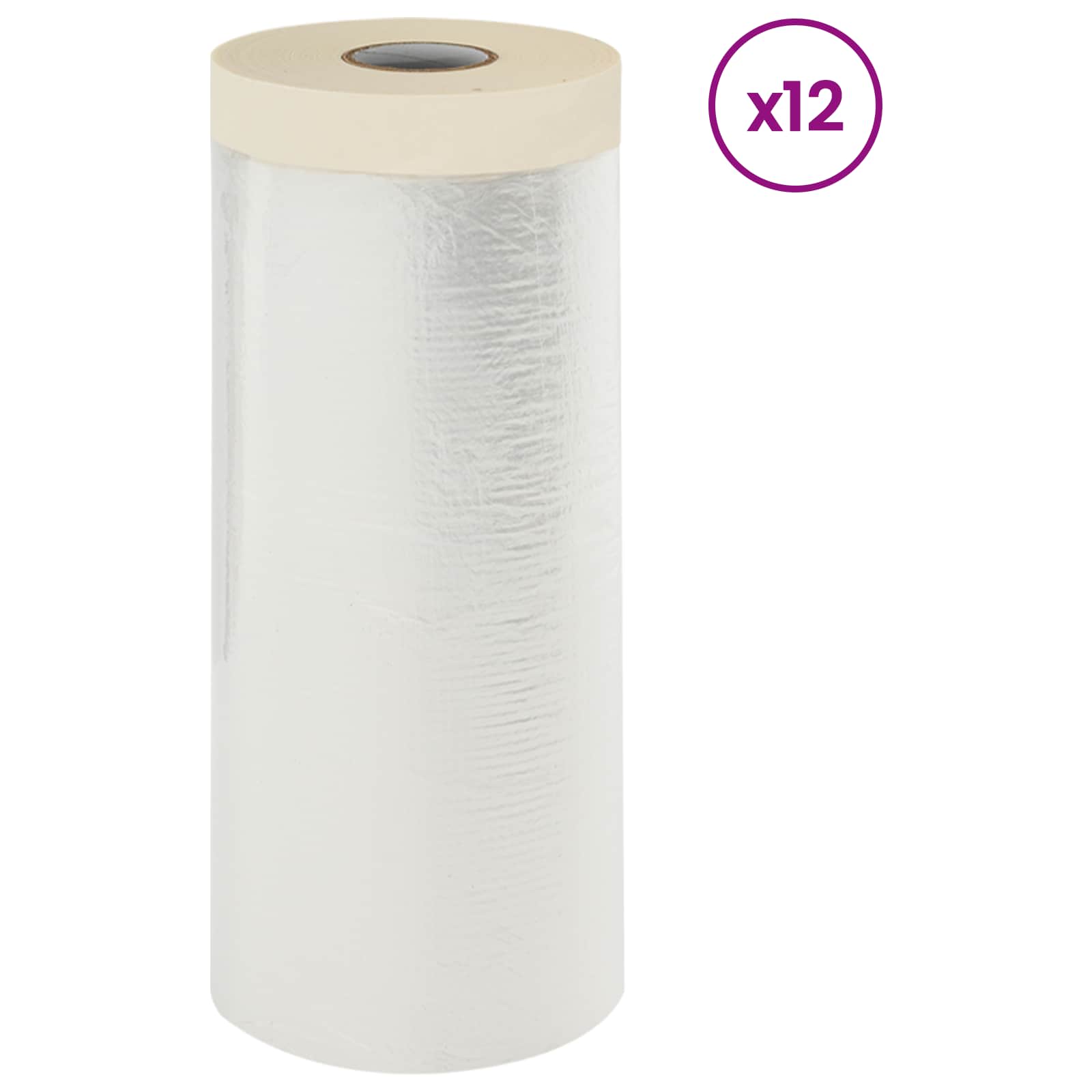 Staubschutzfolie mit Klebeband 6 pcs Transparent 30 x 3300 cm