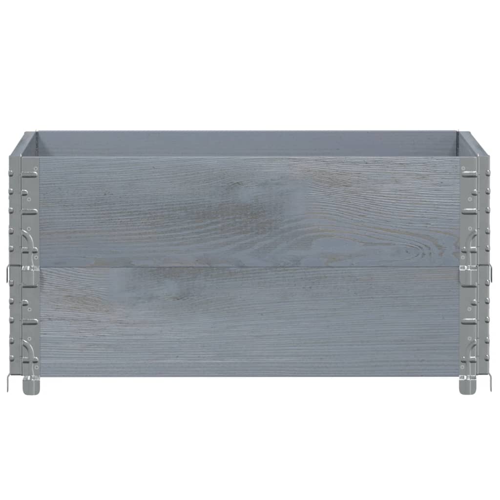 Paletten-Aufsatzrahmen Schwarz 80x60 cm Massivholz Kiefer