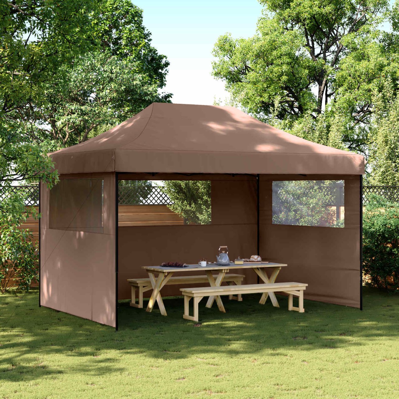 Partyzelt Faltbar Pop-Up Beige 410x279x315 cm