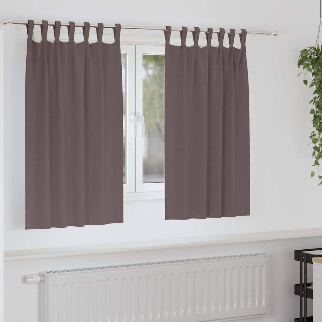 Verdunkelungs-Vorhänge mit Ringen 2 pcs Beige 140 x 140 cm