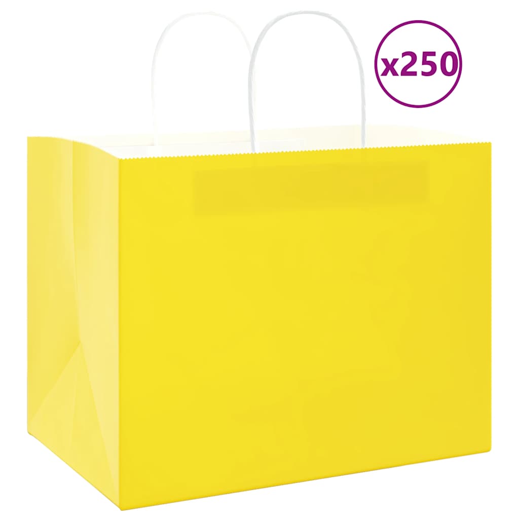 Papiertragetaschen 50 Stk. mit Henkeln Braun 21x11x36 cm