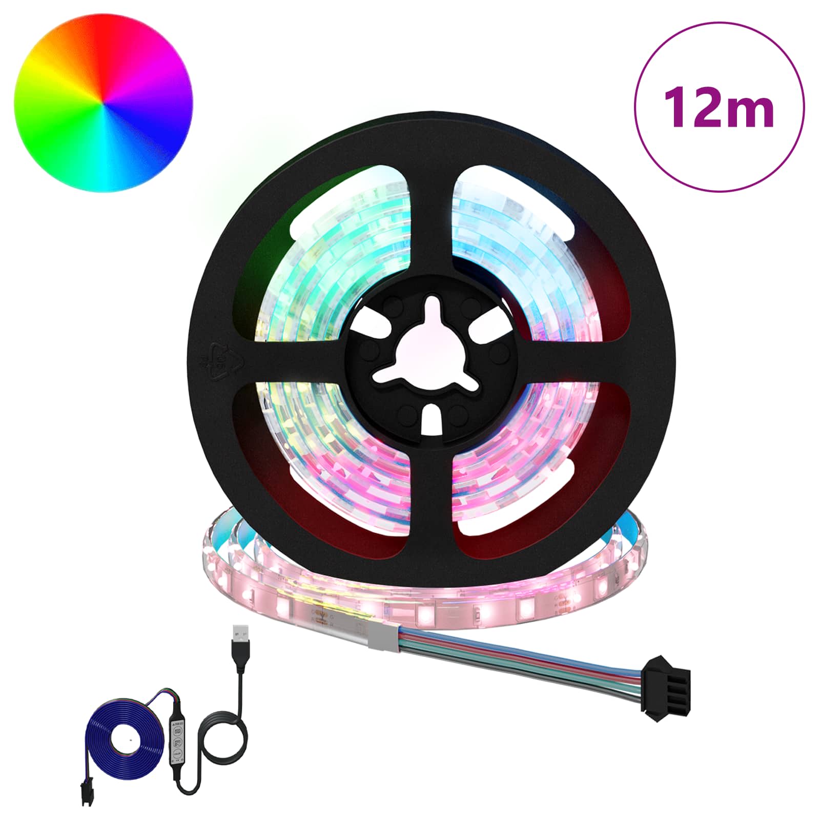 LED Streifen 2 pcs Schwarz und Transparent 3000 mm