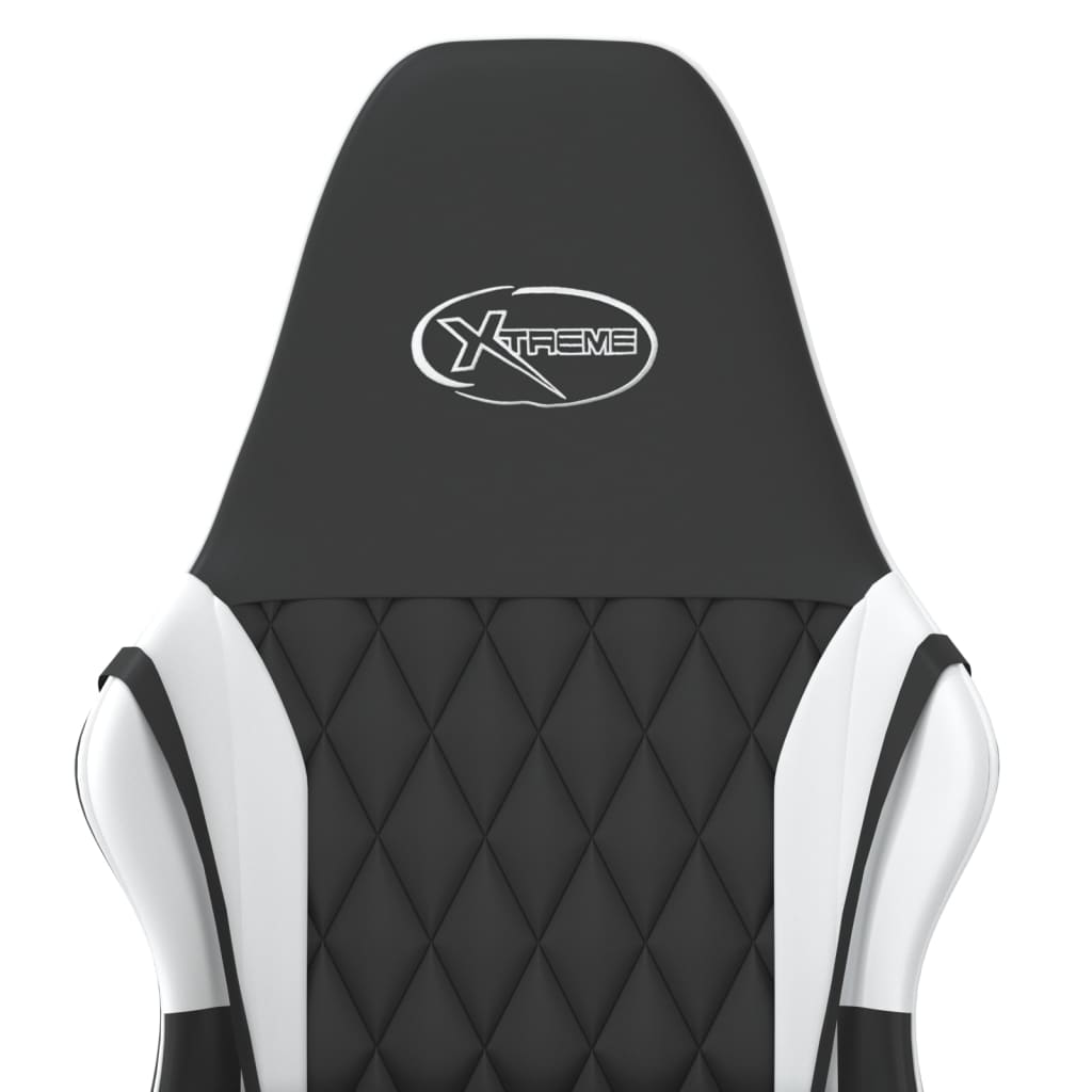 Gaming-Stuhl mit Massagefunktion Schwarz und Blau Kunstleder