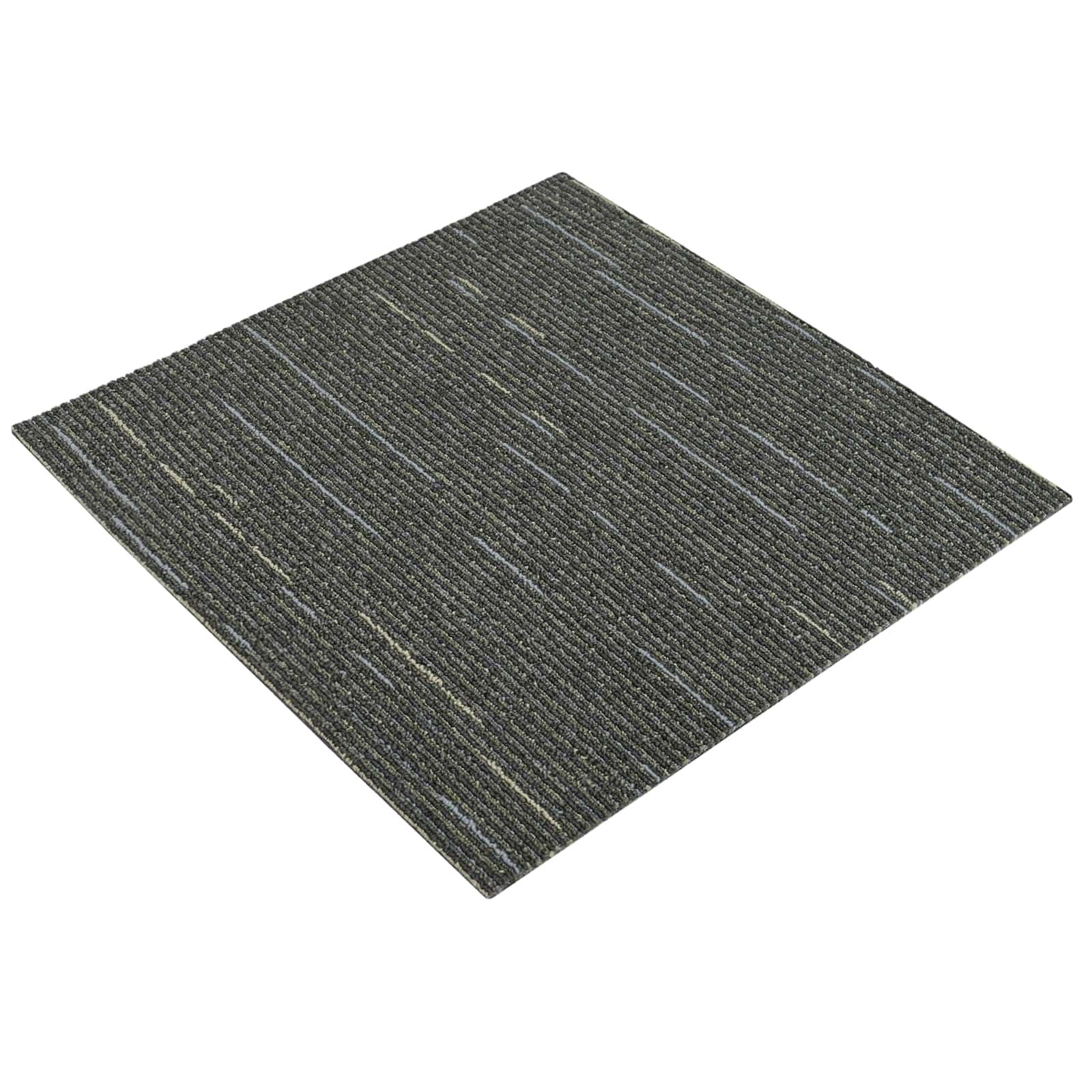 Teppichfliese Hellgrau mit Streifen 50 x 50 cm 4 pcs
