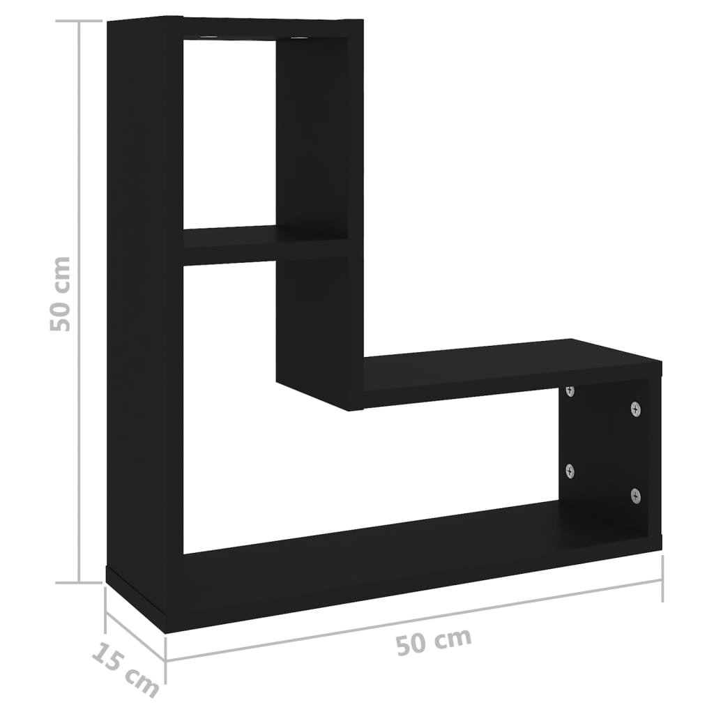 Wandregale 2 Stk. Weiß 50x15x50 cm Holzwerkstoff