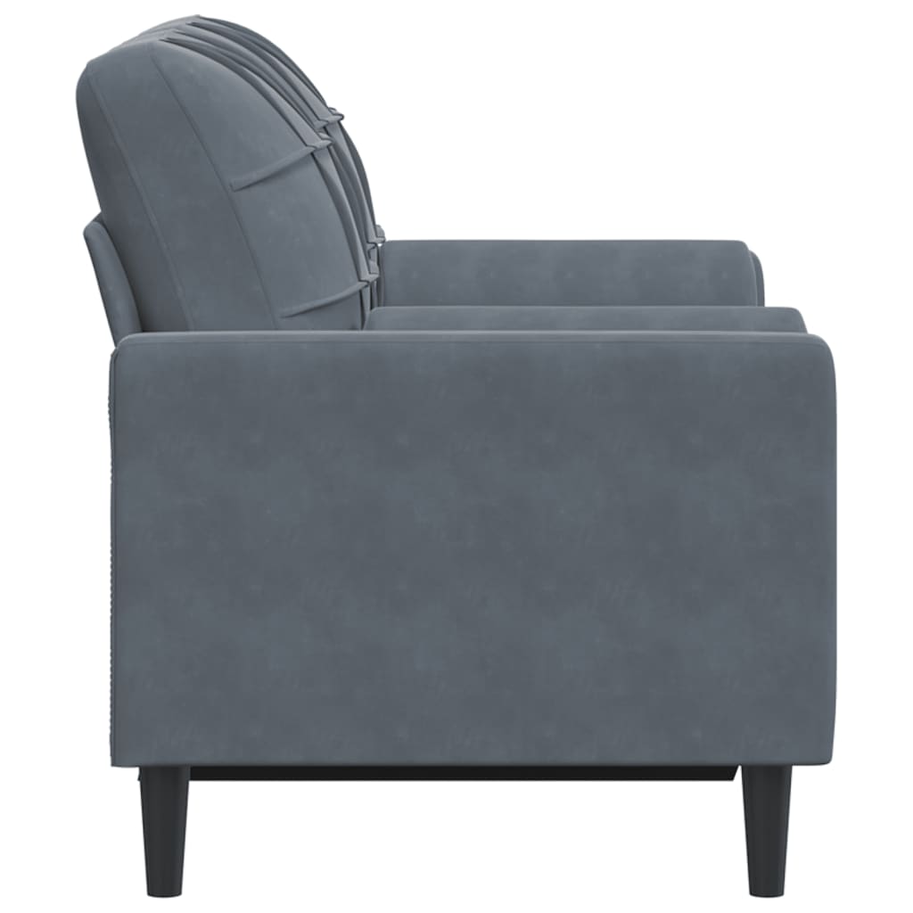 2-Sitzer-Sofa mit Zierkissen Hellgrau 120 cm Samt