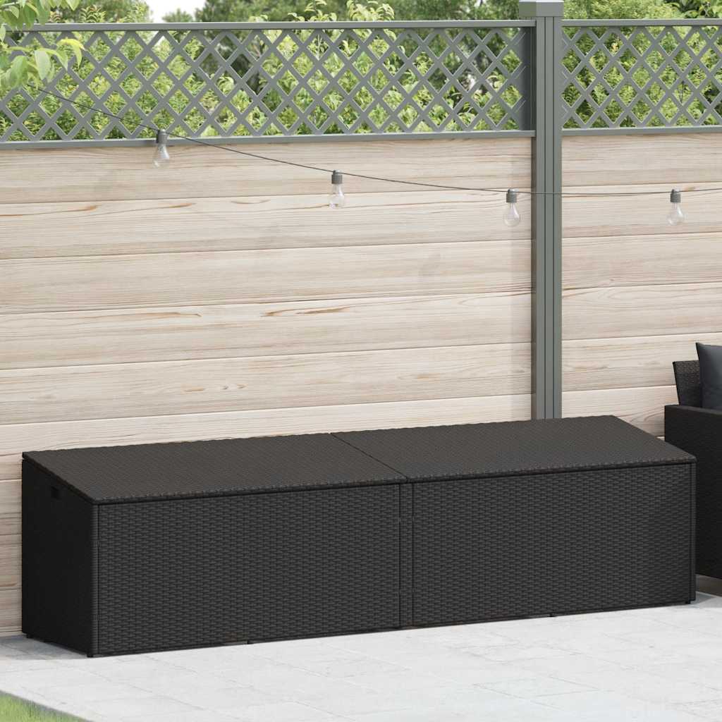 Garten-Aufbewahrungsbox Schwarz 110 x 50 x 58 cm Poly Rattan