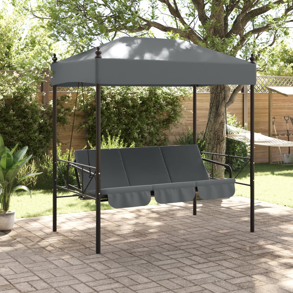 Hollywoodschaukel mit Dach Sandfarben Stahl