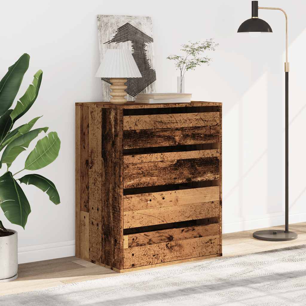 Schubladenschrank Schwarz Eichen-Optik 41 x 40 x 58 cm