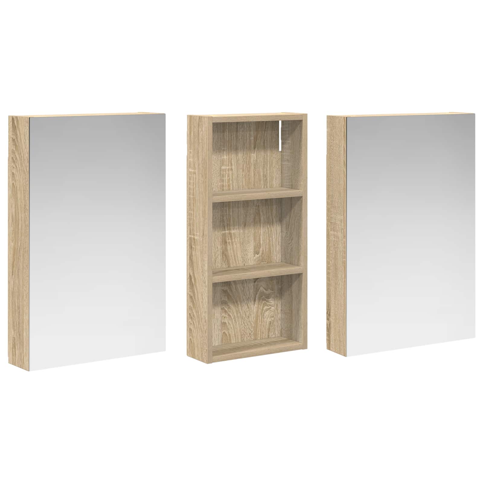 Badezimmerschrank-Set 3 pcs 80 x 10,5 x 50 cm Holzwerkstoff