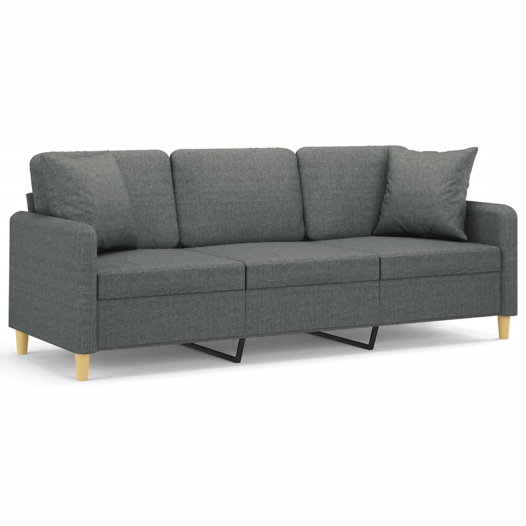 2-Sitzer-Sofa mit Zierkissen Braun 120 cm Stoff