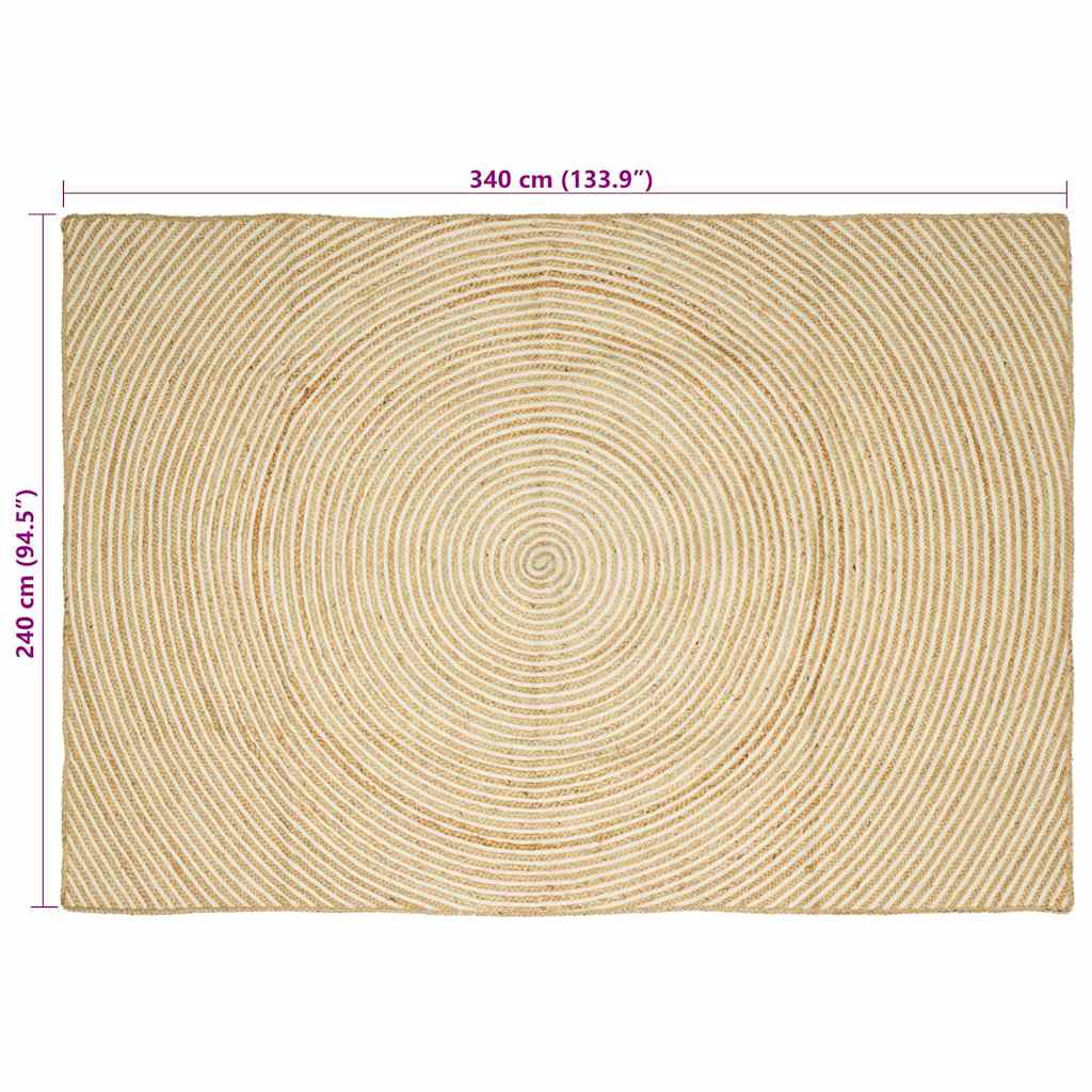 Bereichsteppiche Weiß 60 x 110 cm Jute