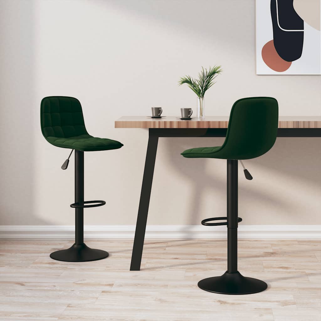 Barhocker 2 Stk. Hellgrün Samt
