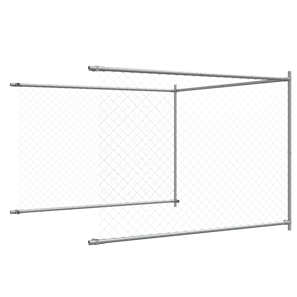 Hundezwinger mit Tür Grau 2x2x1,5 m Verzinkter Stahl