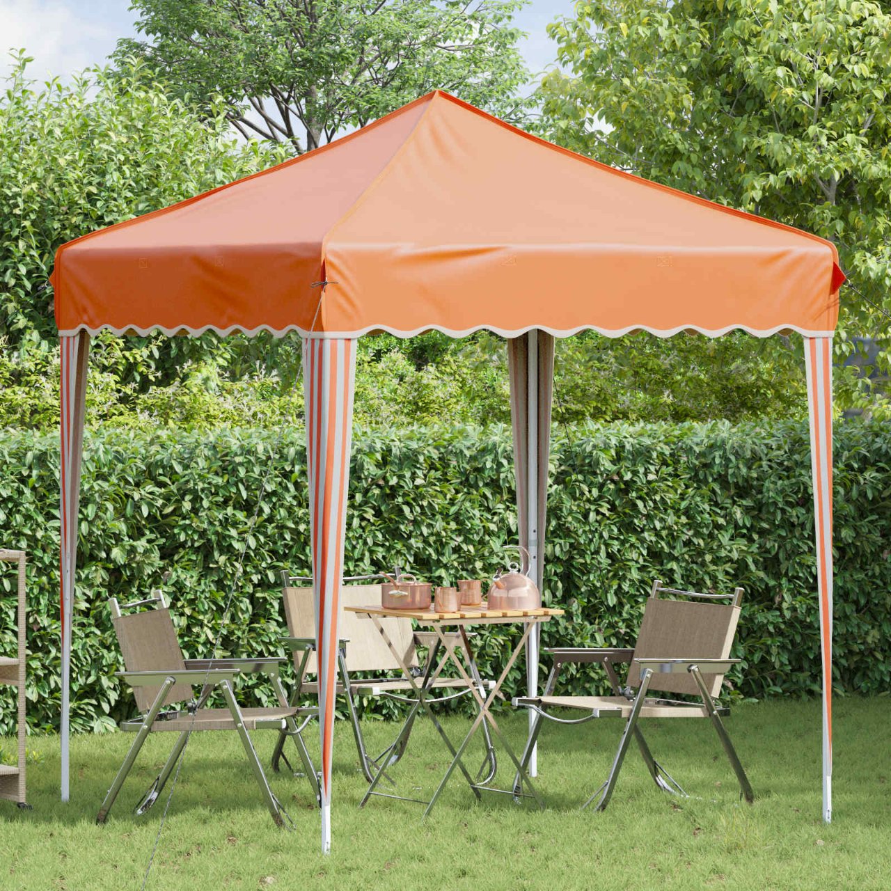 Pop-up Partyzelt 195 x 195 x 245 cm Creme Oxford-Stoff