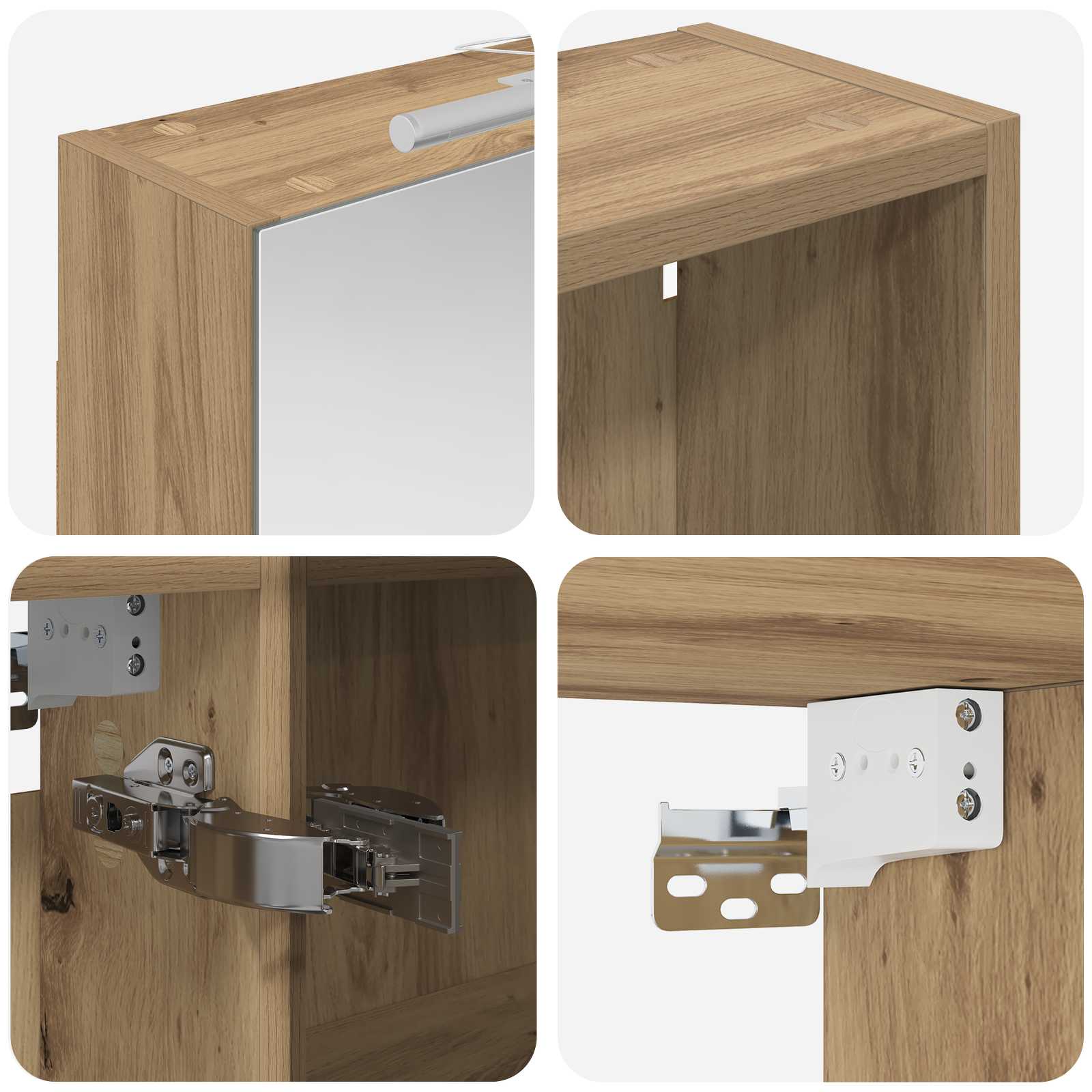 Badezimmerschrank-Set 3 pcs 80 x 10,5 x 50 cm Holzwerkstoff