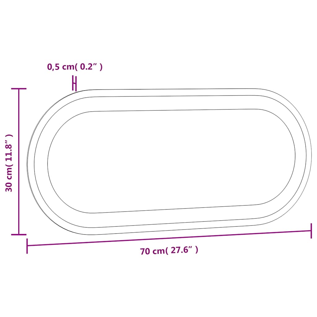 LED-Badspiegel 40x15 cm Oval