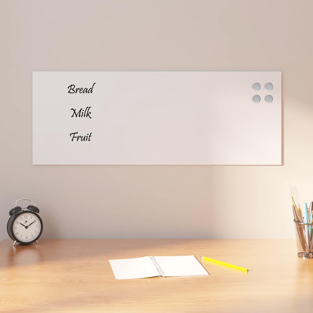 Magnettafel Wandmontage Schwarz 40x20 cm Hartglas