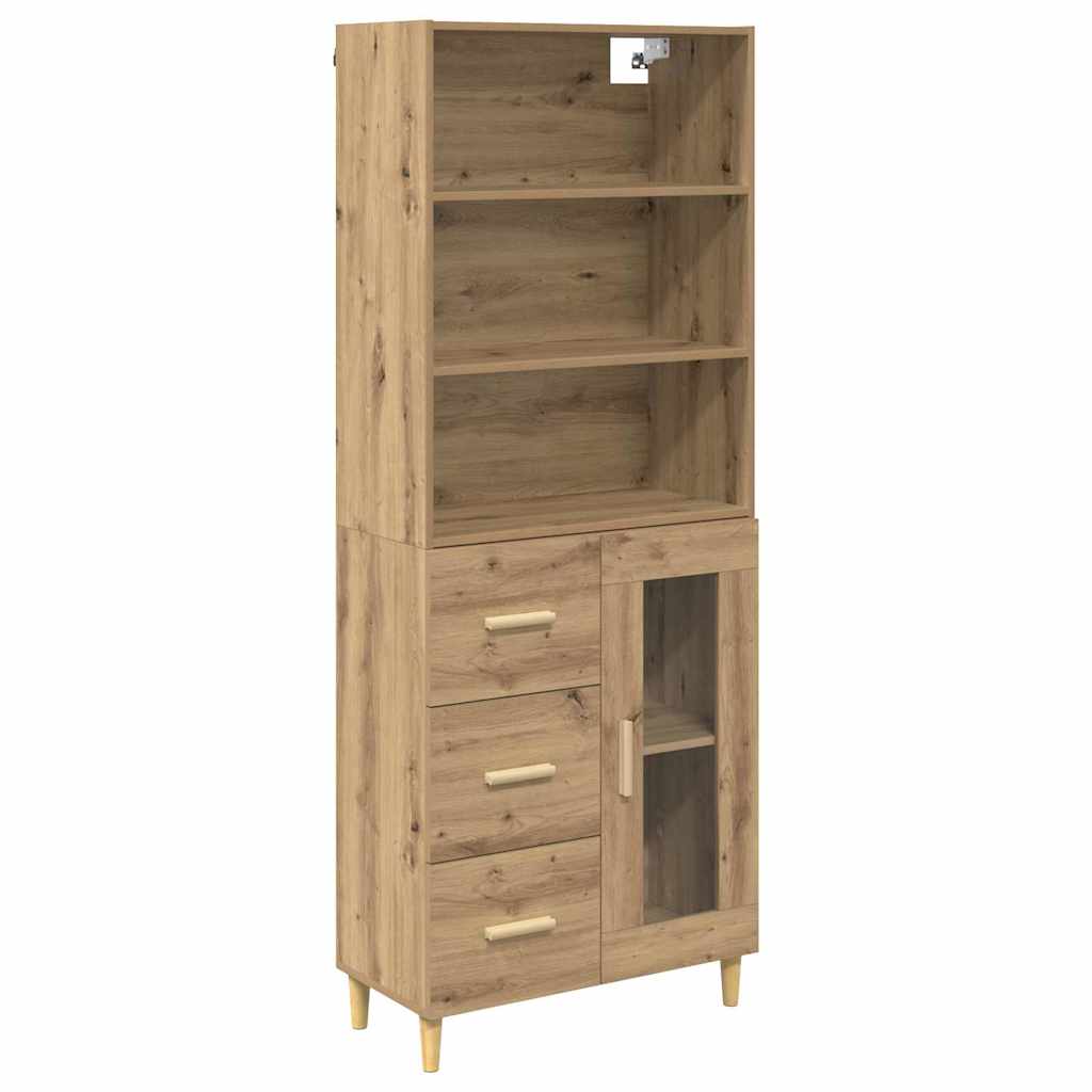 Highboard Altholz 69,5 x 32,5 x 180 cm Holzwerkstoff