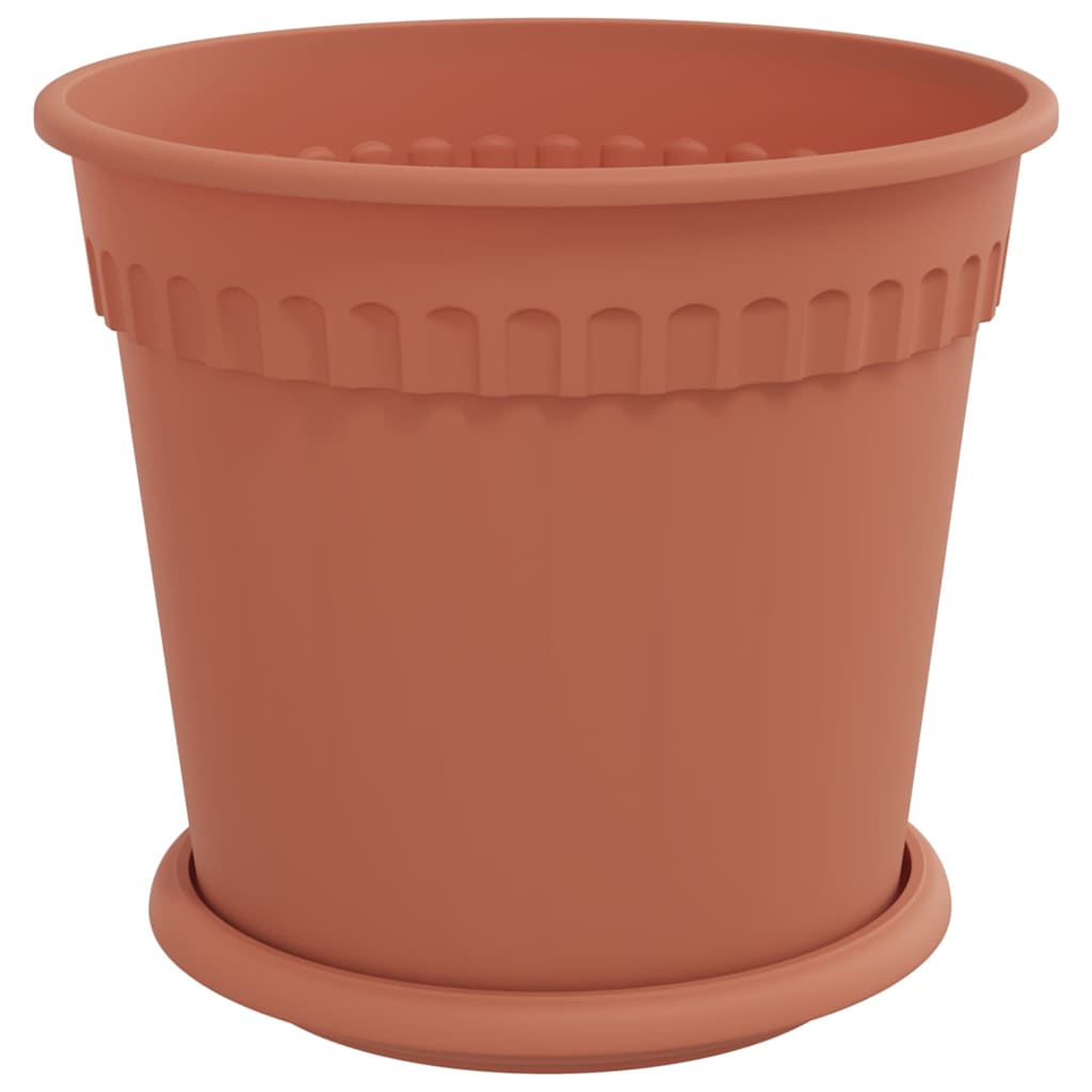 Blumentöpfe 6 pcs Ziegelrot Ø 12,5 x 10 cm Kunststoff