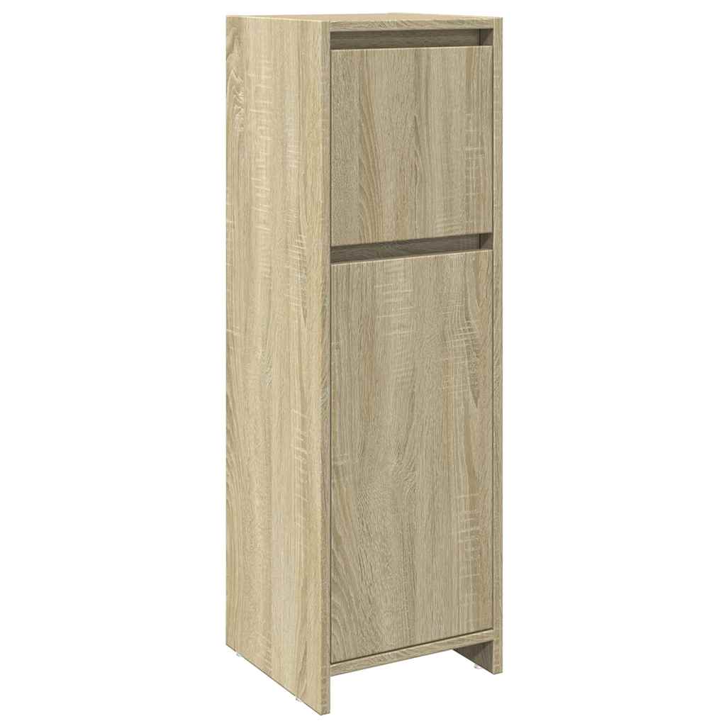 Badezimmerschrank Weiß 30x30x95 cm Holzwerkstoff