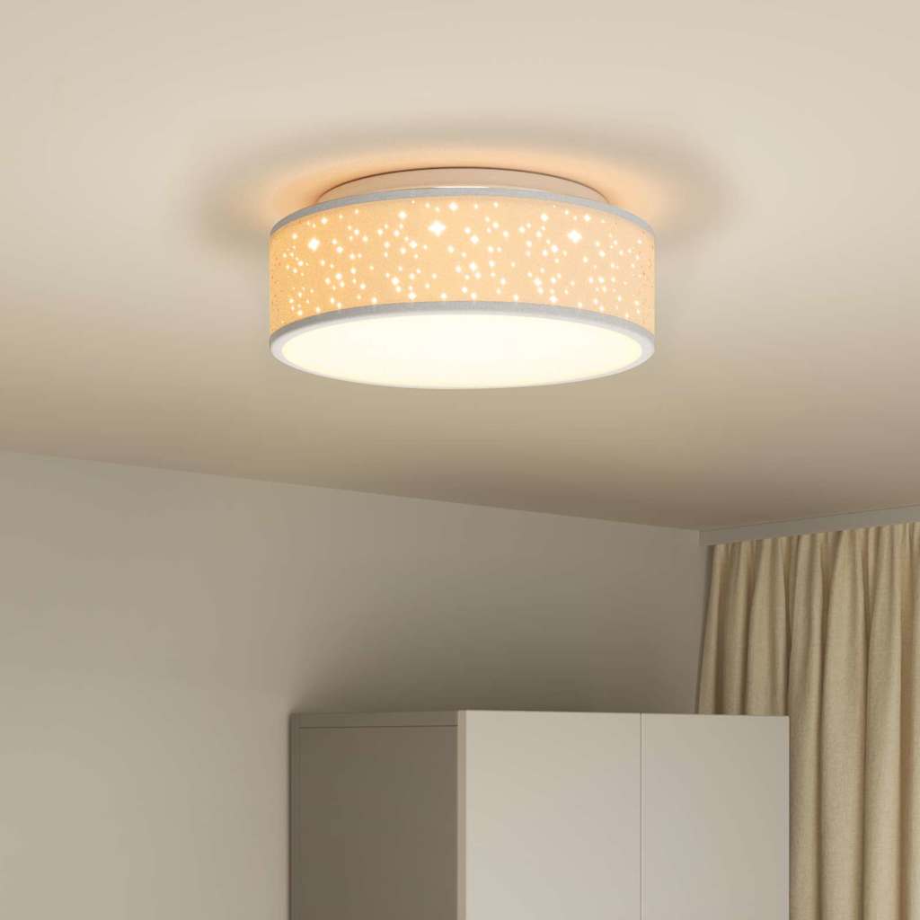 Deckenlampe mit Strahlern Schwarz 30 x 30 x 13,5 cm Stoff