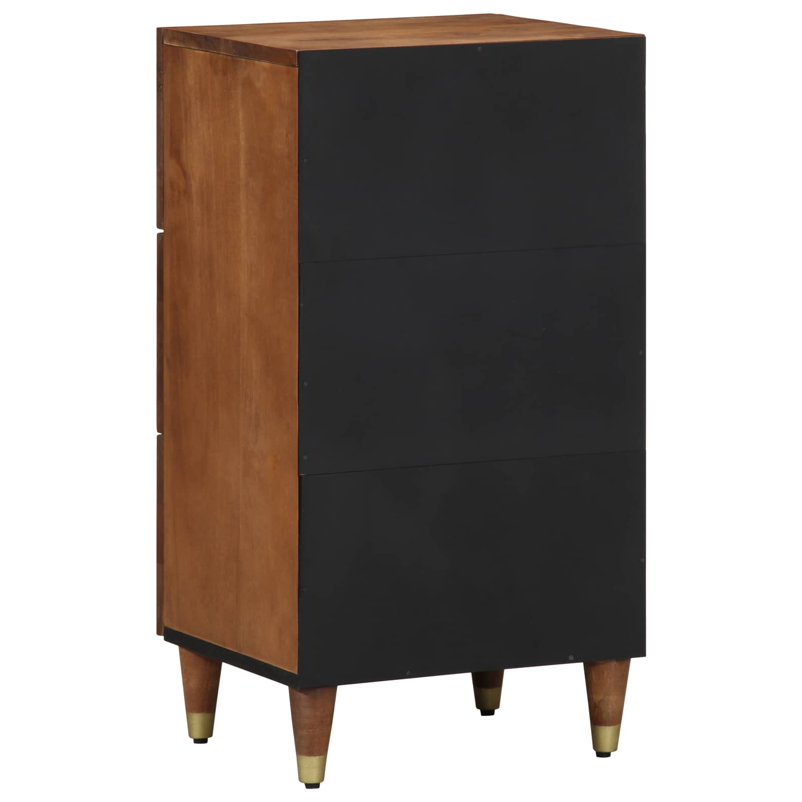 Sideboard Grau und Gold 40 x 33 x 75 cm Massivholz Mango