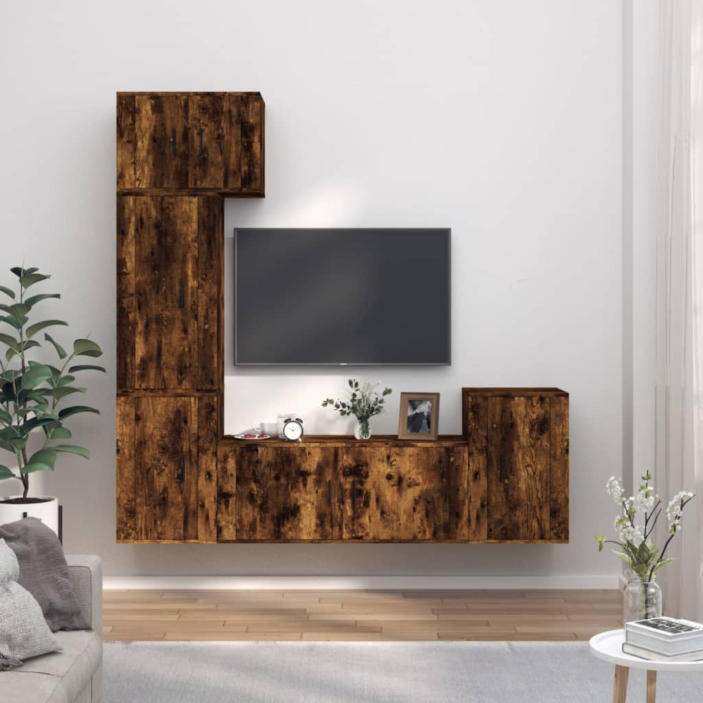 5-tlg. TV-Schrank-Set Weiß Holzwerkstoff