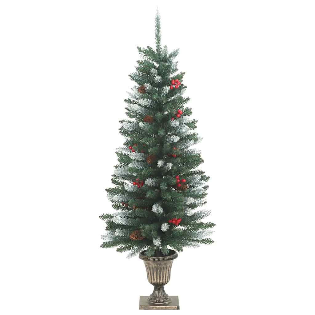 Künstliche Weihnachtsbäume 2 Stk. mit Kranz, Girlande und LEDs