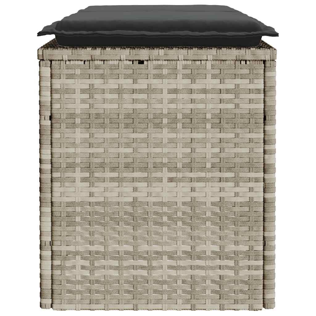 Gartenbank mit Kissen Schwarz 110x40x44 cm Poly Rattan