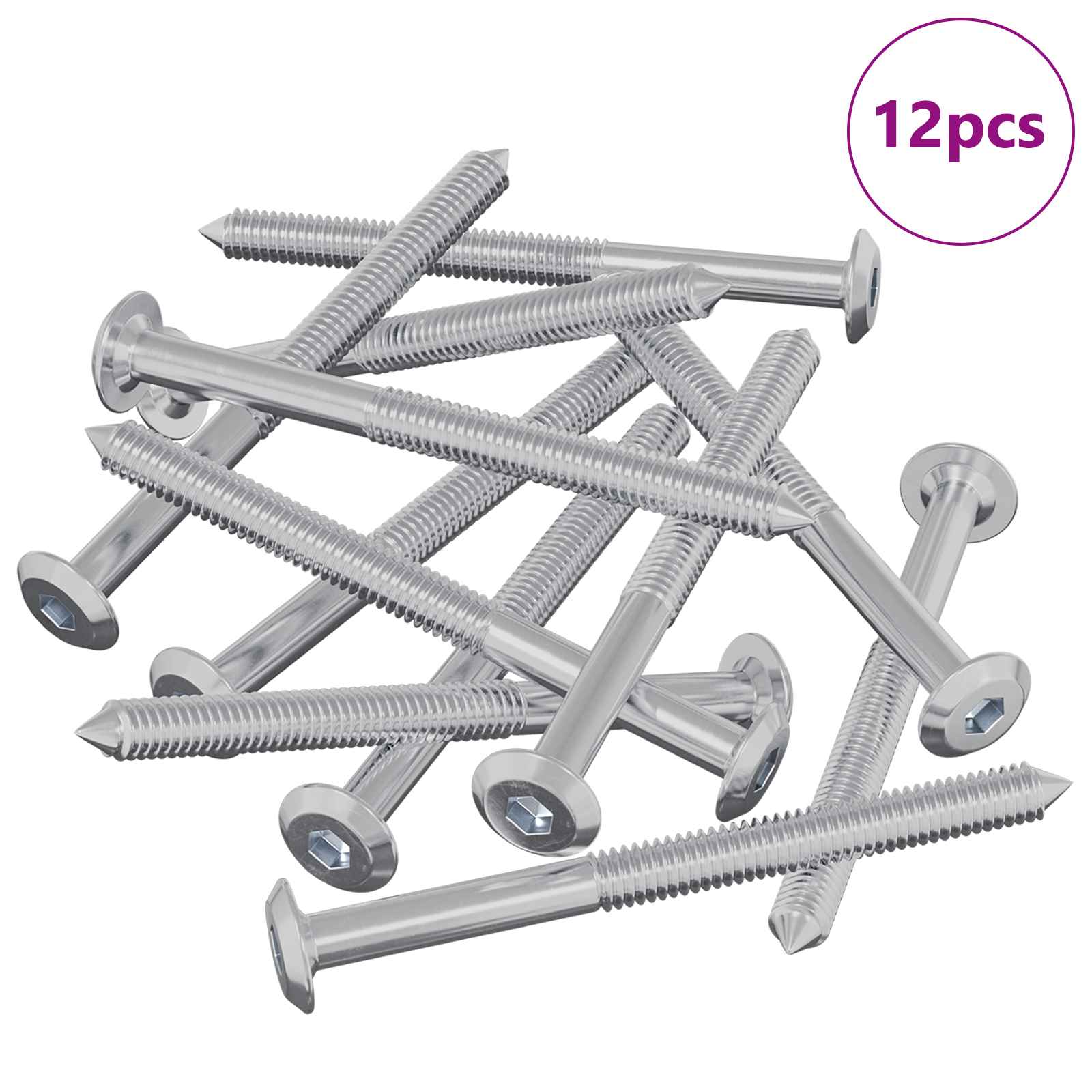 Möbel-Schrauben 2 pcs Silber M6 x 60 mm Stahl