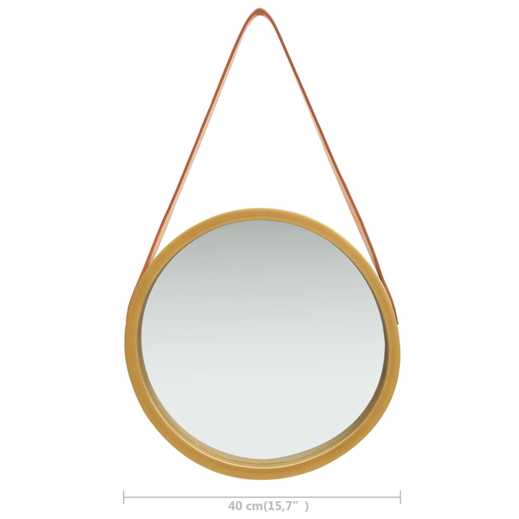 Wandspiegel mit Riemen 60 cm Golden