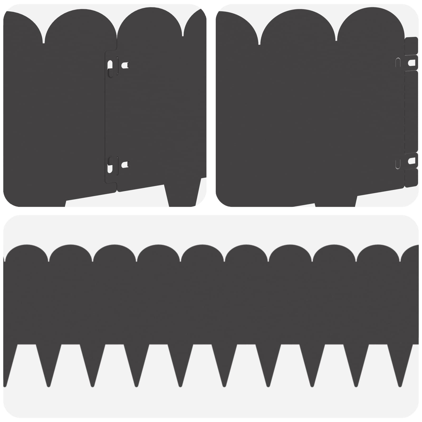 Raseneinfassung 10 pcs 103 x 15 cm Stahl Schwarz