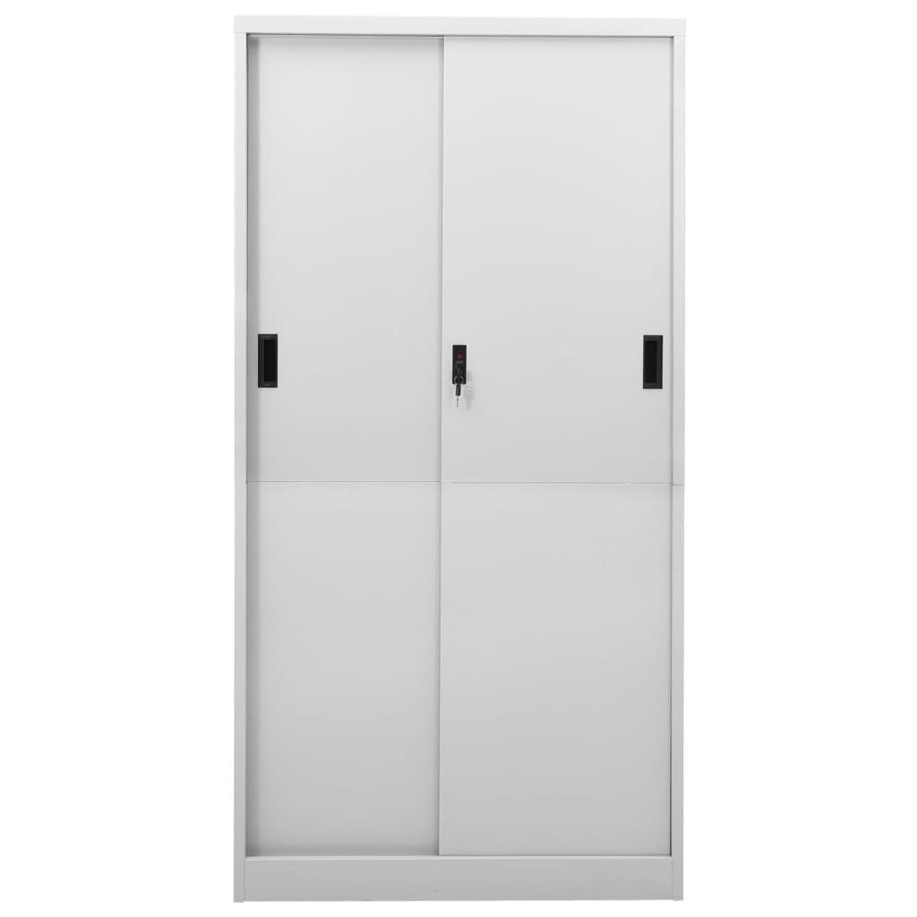 Büroschrank mit Schiebetür Weiß 90x40x180 cm Stahl