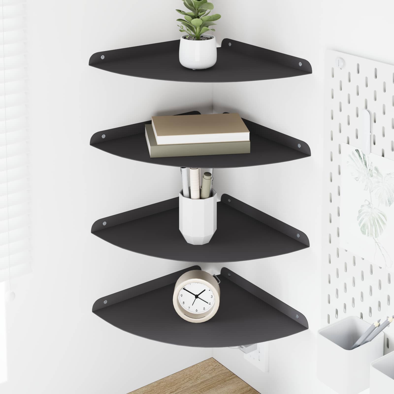 Schwebendes Regal mit Regal 2 pcs Schwarz 15 x 15 x 2 cm