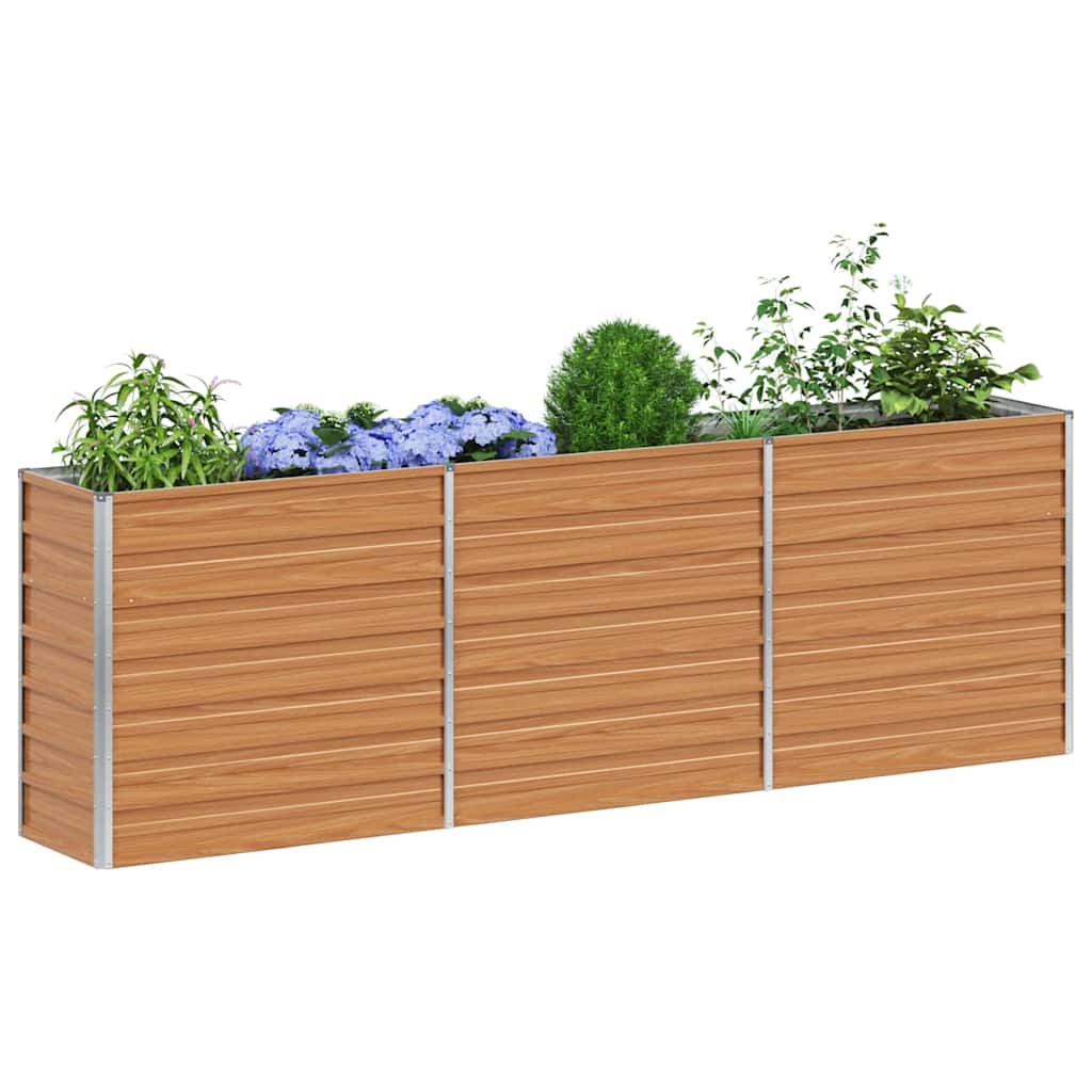 Hochbeet Hellbraun 100 x 100 x 77 cm Verzinkter Stahl
