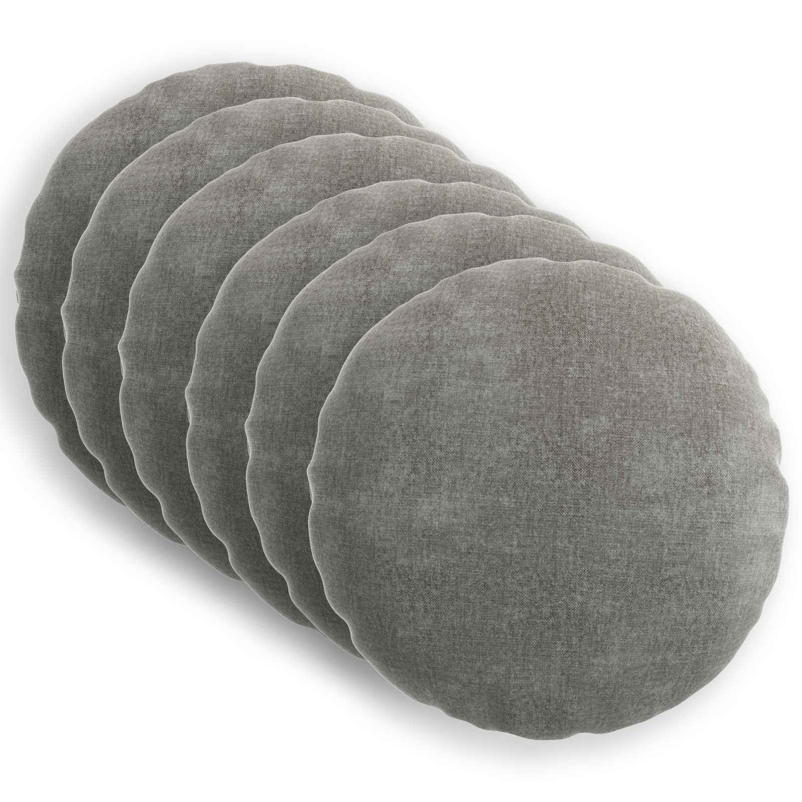 Kissenbezug 6 Stk. HEERLEN Dunkelgrau 30 x 30 cm Chenille-Stoff